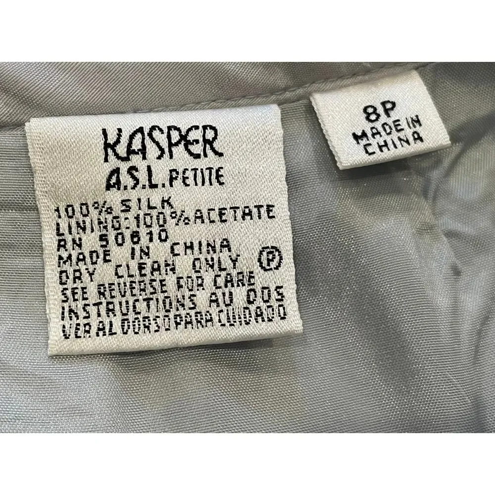 Kasper Petite Baby Blue Silk Pencil Skirt, Minimalist, Classic, Size 8P